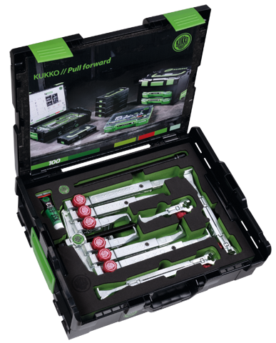 Kukko K-2030-10+ Universal-2-/3-Arm-Abziehersatz mit schnell verstellbaren Ziehbacken
