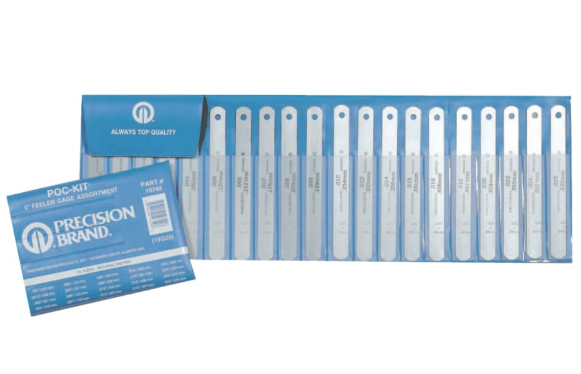 Poc-Satz® Feeler Gage Assortment, 20 Blades, SAE, 5 in Länge